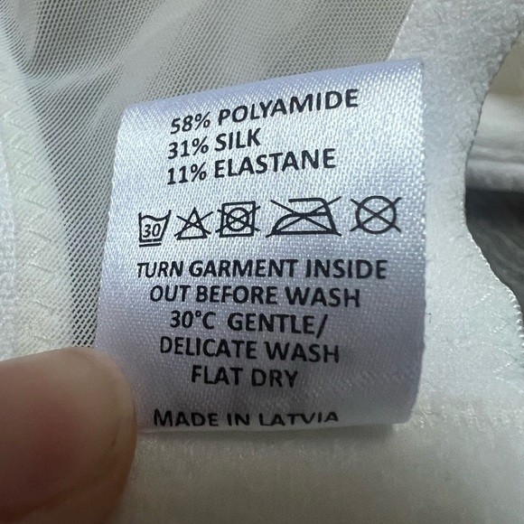 Katherine Hamilton Sophia balconette white lace bra with silk quarter cups 32K - Picture 9 of 9